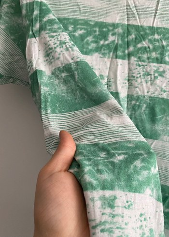 Yeşil Çizgili Kısa Kollu Erkek Tişört - Görsel 3