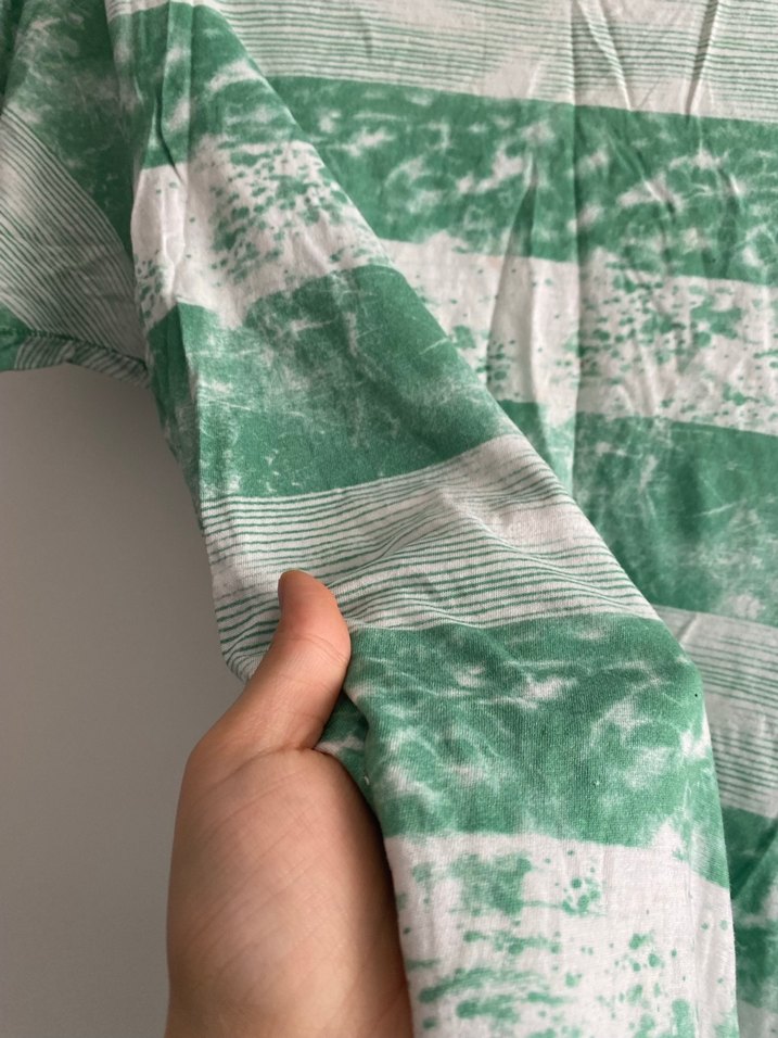 Yeşil Çizgili Kısa Kollu Erkek Tişört - Görsel 3