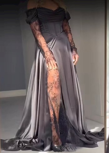 Abiye Siyah Straplez Uzun Gotik Abiye Elbise