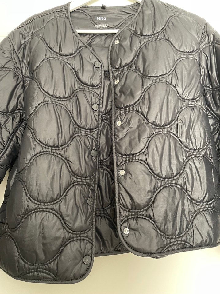 Düğmeli Siyah Mini Kadın Ceket - Görsel 3