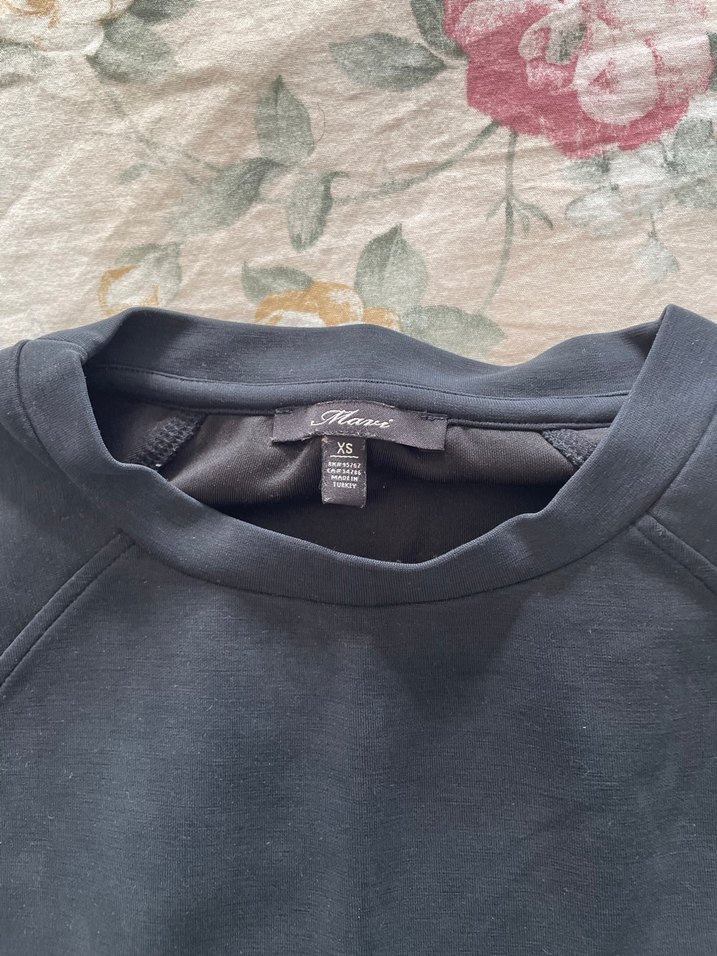 Siyah Kadın Fermuarlı Sweatshirt - Görsel 2