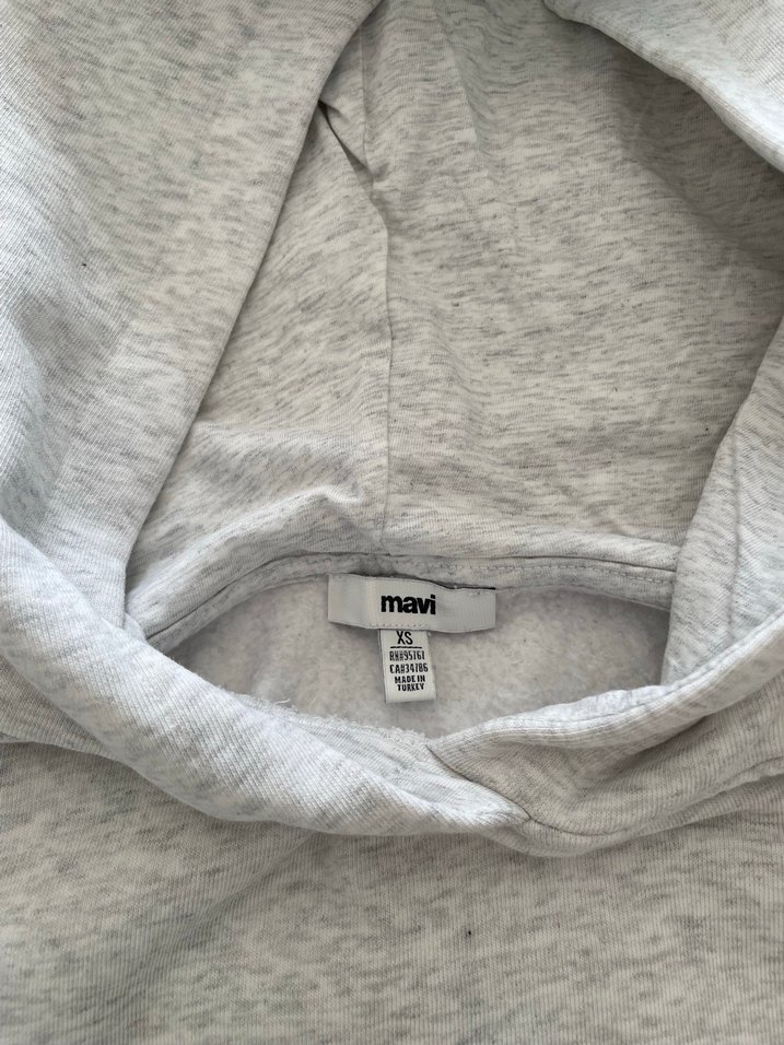 Gri Kapüşonlu Kadın Sweatshirt - Görsel 2