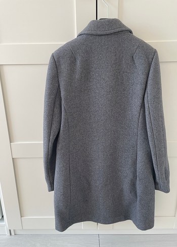 Gri Düğmeli Kadın Kaban - Görsel 2