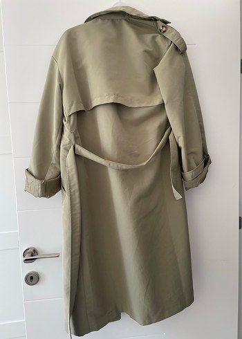 Bej Düğmeli Uzun Kadın Trençkot - Görsel 2