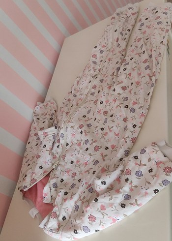 LC Waikiki Kız Çocuk Fermuarlı Pembe Desenli Polar Tulum
