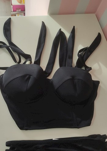Siyah Gotik Mini Bikini Takımı - Görsel 3