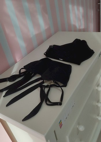 Siyah Gotik Mini Bikini Takımı - Görsel 2