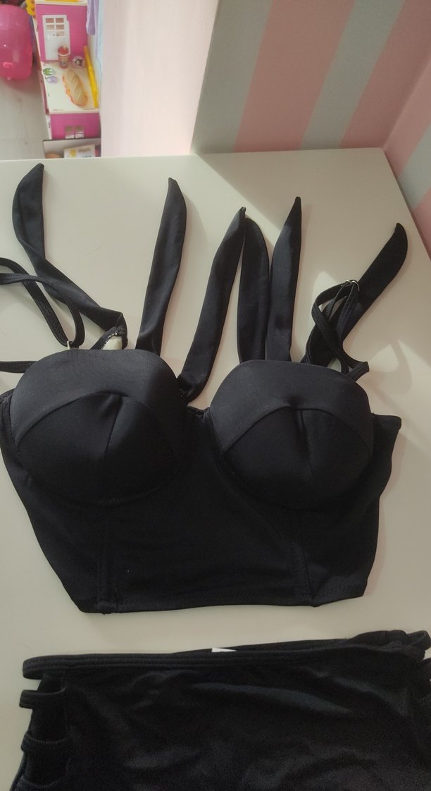 Siyah Gotik Mini Bikini Takımı - Görsel 3