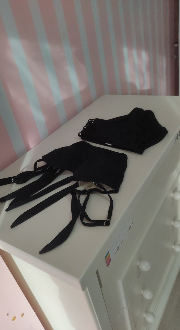 Siyah Gotik Mini Bikini Takımı - Görsel 2