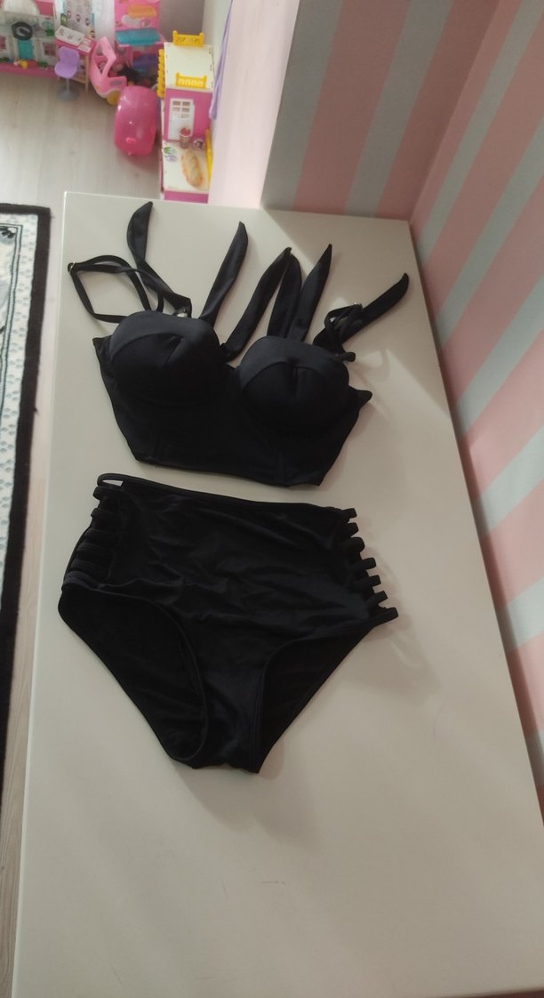 Siyah Gotik Mini Bikini Takımı - Görsel 4