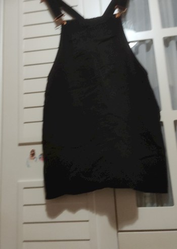 Siyah Ayarlanabilir Askılı hamile bahçıvan elbisesi - Görsel 3