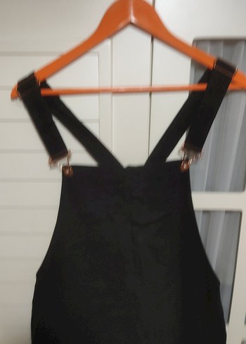 Siyah Ayarlanabilir Askılı hamile bahçıvan elbisesi - Görsel 2