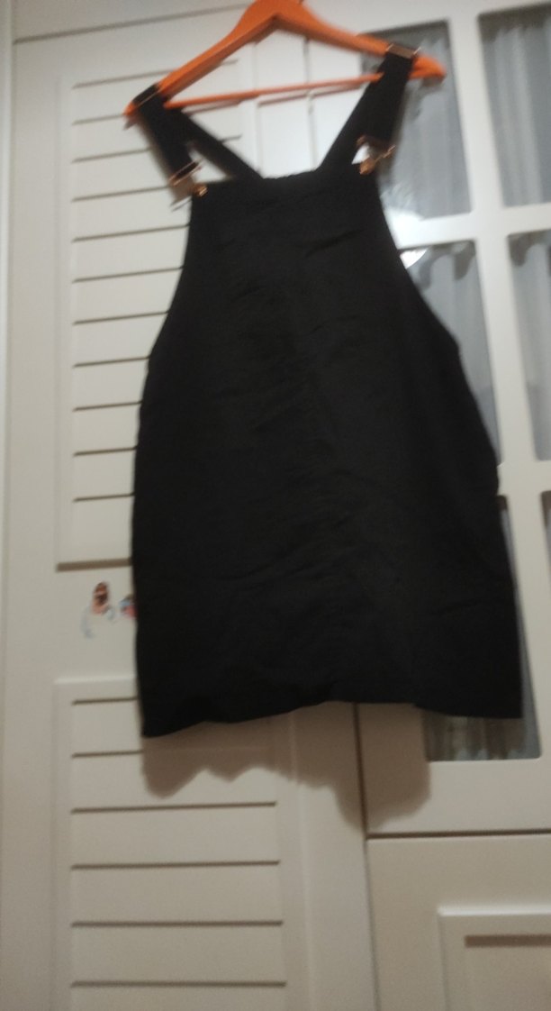 Siyah Ayarlanabilir Askılı hamile bahçıvan elbisesi - Görsel 3