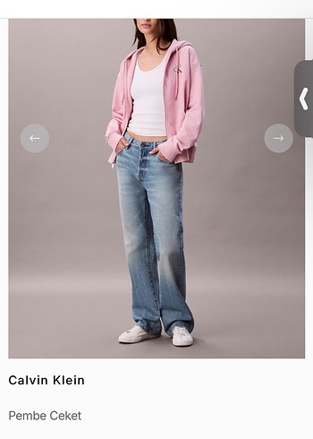 Calvin Klein Pembe Kapusonlu Ceket
