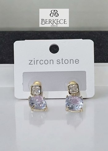 Beden altın Renk Mini Altın Renkli Zirkon Taşlı Küpe