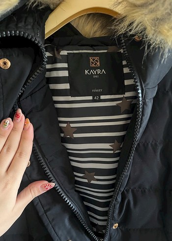 Siyah Kadın Midi Kışlık Mont Kürklü Kapüşonlu - Görsel 3