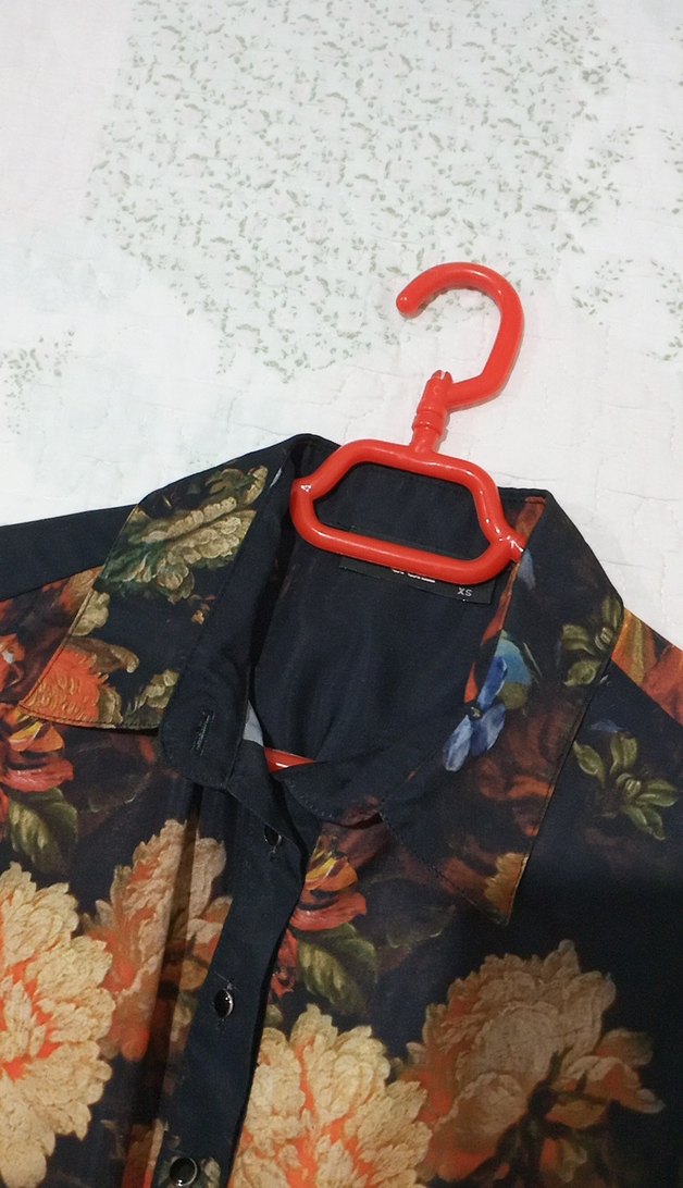 Çiçek Desenli Uzun Kollu Midi Elbise - Görsel 5