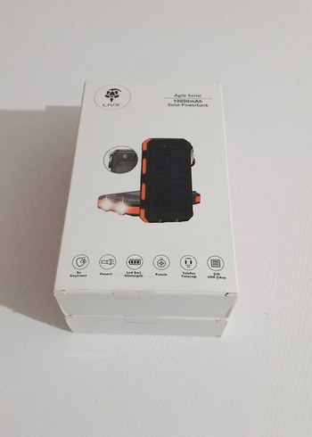 10000mAh Turuncu Solar Powerbank 2'li