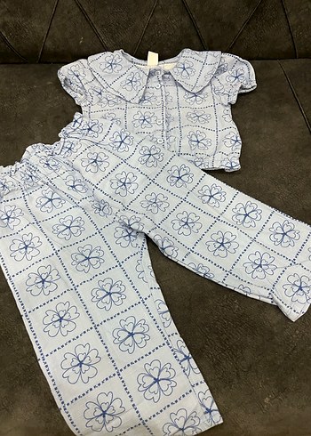 Dantel Detaylı Nakışlı Bebek Kız Takımı
