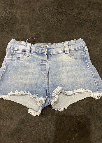 Kızlar için Bağcıklı Pastel Mavi Denim Şort