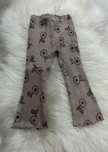 Bohem Tarzı Çiçek Desenli Örgü Kız Taytı - Görsel 2