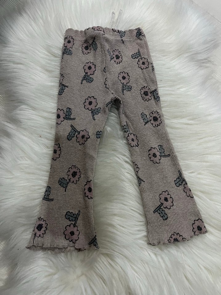 Bohem Tarzı Çiçek Desenli Örgü Kız Taytı - Görsel 2