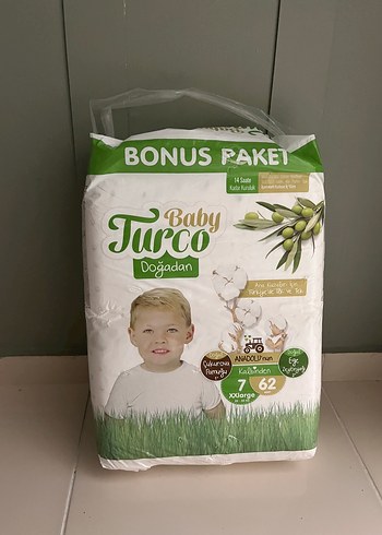 Doğadan Baby Turco Bebek Bezi 62 Adet