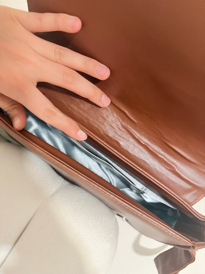 Kahverengi Deri Kadın Omuz Çantası - Görsel 3