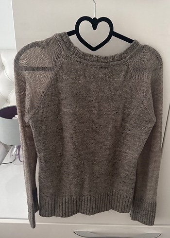 Gri Bohem Örgü Kadın Kazak - Görsel 3