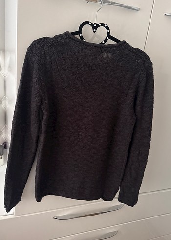 Siyah Uzun Kollu Triko Kadın Kazak - Görsel 4