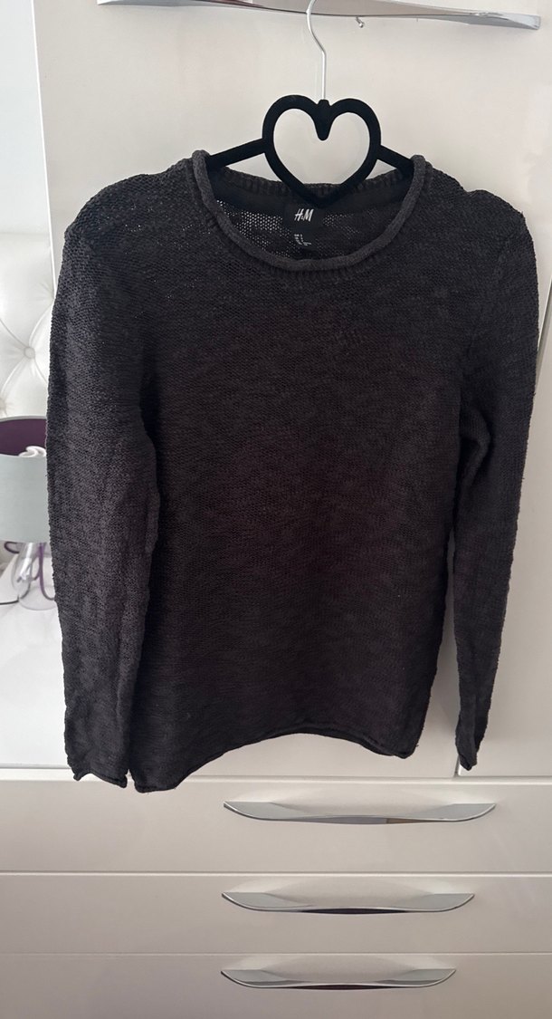 Siyah Uzun Kollu Triko Kadın Kazak - Görsel 2