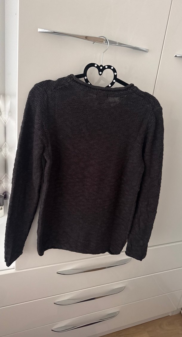 Siyah Uzun Kollu Triko Kadın Kazak - Görsel 4