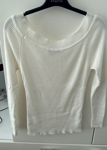 Beyaz Uzun Kollu Triko Bluz - Görsel 3