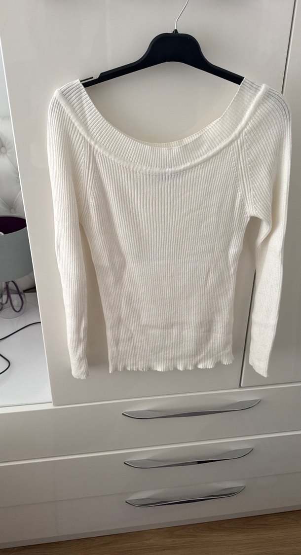 Beyaz Uzun Kollu Triko Bluz - Görsel 2