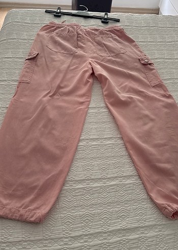 Pembe Rahat Kesim Kadın Pamuk Pantolon - Görsel 5
