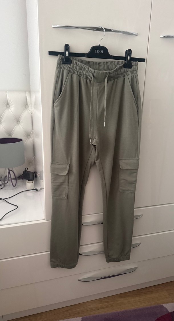 Yeşil Bel Bantlı Rahat Kesim kargo eşofman altı - Görsel 2