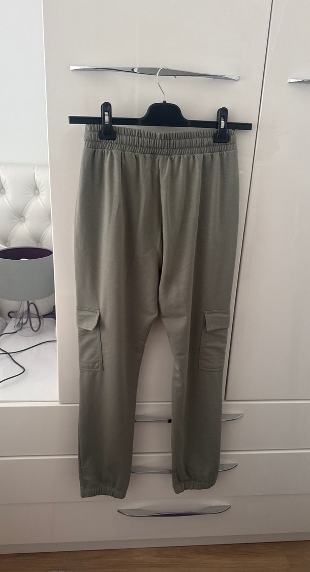 Yeşil Bel Bantlı Rahat Kesim kargo eşofman altı - Görsel 4