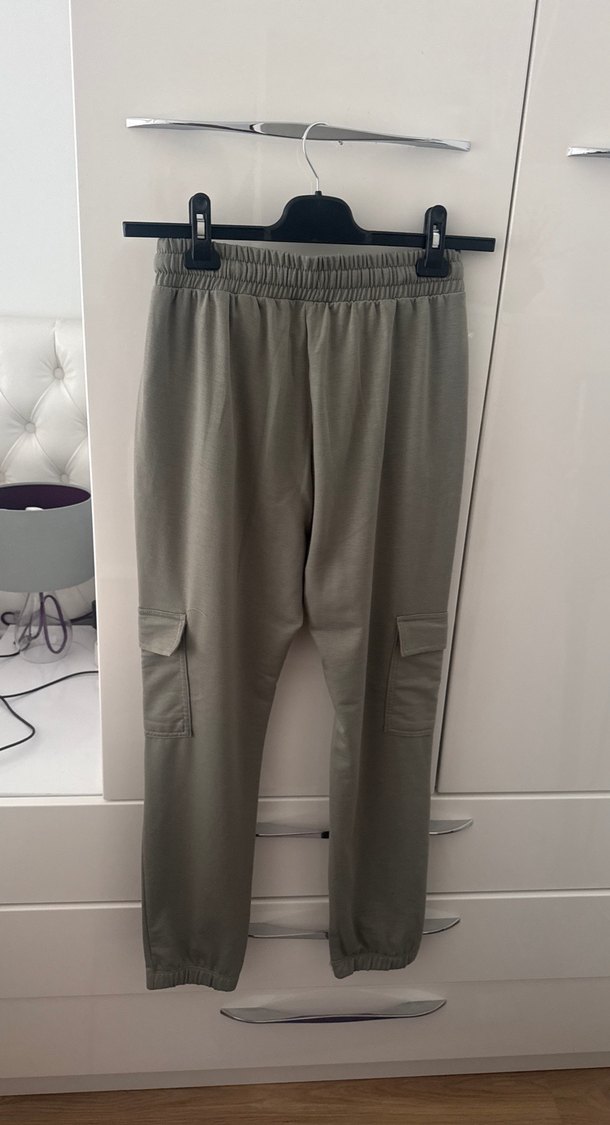 Yeşil Bel Bantlı Rahat Kesim kargo eşofman altı - Görsel 3