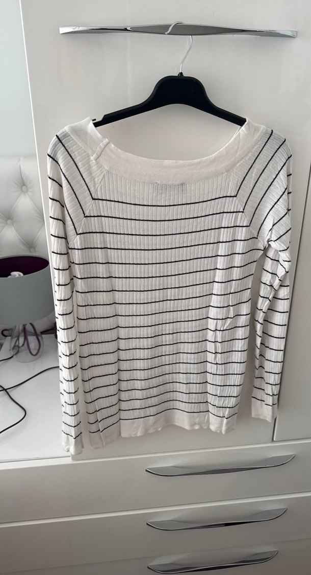 Triko çizgili kazak - Görsel 3