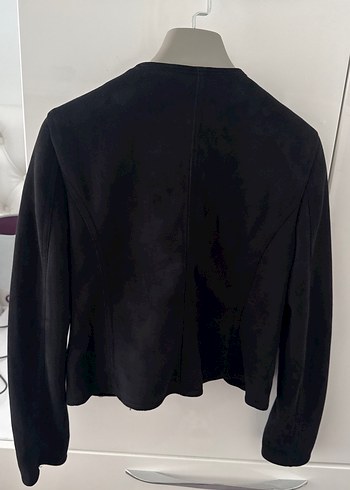 Kadın Siyah Süet Biker Ceket - Görsel 5