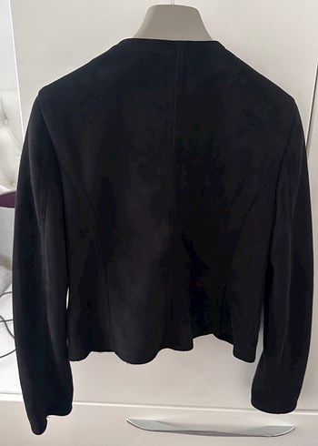 Kadın Siyah Süet Biker Ceket - Görsel 6