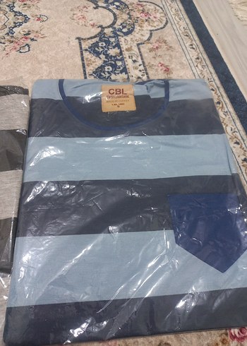 Erkek Gri Çizgili Düğmeli Polo Tişört - Görsel 3