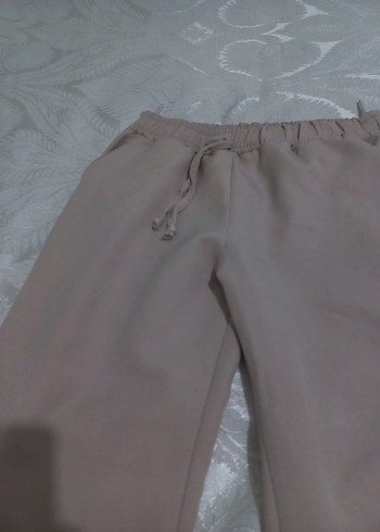 Bej Kadın Keten Bol Kesim Pantolon - Görsel 2