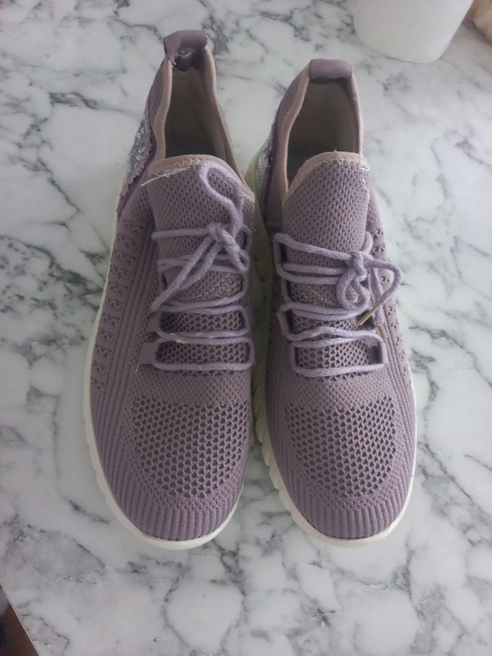 Mor Yılan Desenli Payetli Dolgu Topuk Spor Ayakkabı - Görsel 2