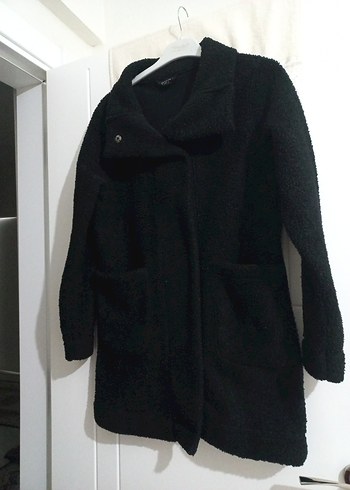 Siyah Kürk Detaylı Kadın Midi Kaban - Görsel 3