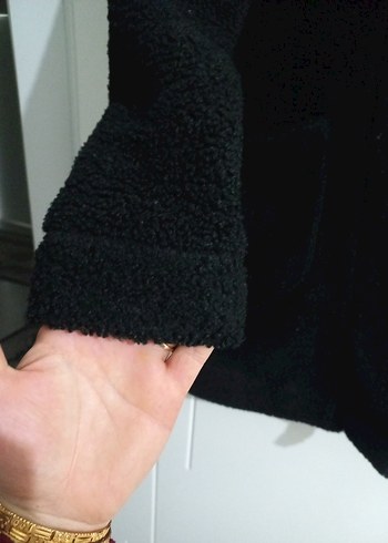 Siyah Kürk Detaylı Kadın Midi Kaban - Görsel 6