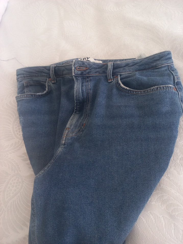 Mavi Kadın Midi Boy Bol Kesim Jean - Görsel 4