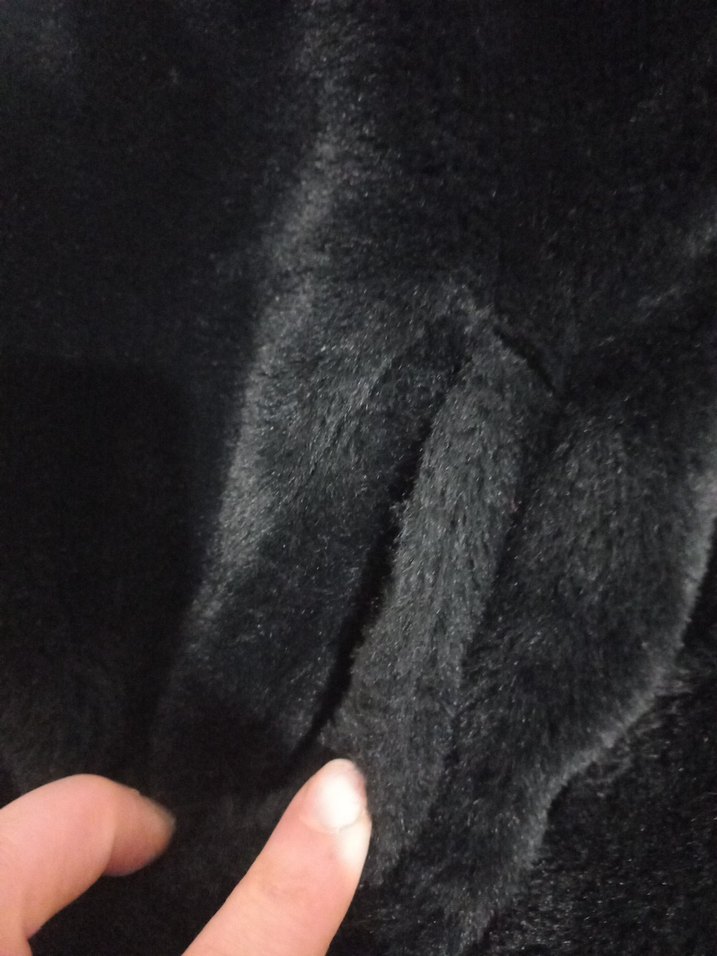 Siyah Kadın Kürklü Midi Ceket - Görsel 4