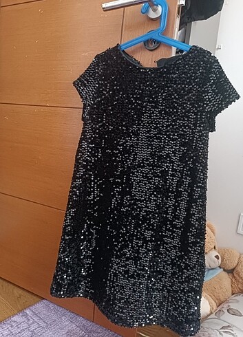 zara payetli kiz çocuk elbise 