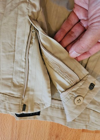 38 Beden camel Renk Bej Keten Kadın Kumaş Pantolon